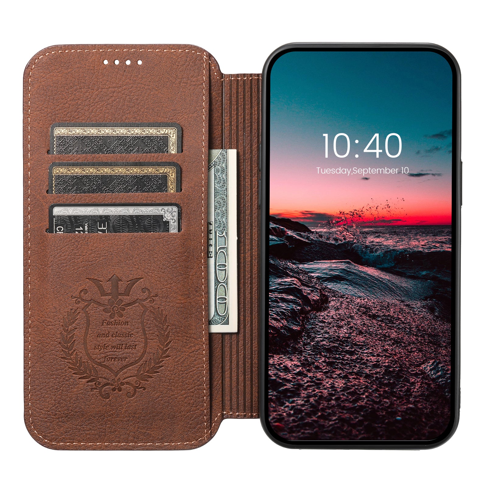 SUTENI J06 til iPhone 14 Pro Stand Wallet PU-lædertelefontaske Kompatibel med MagSafe SUTENI J06 til iPhone 14 Pro Stand Wallet PU-lædertelefontaske Kompatibel med MagSafe